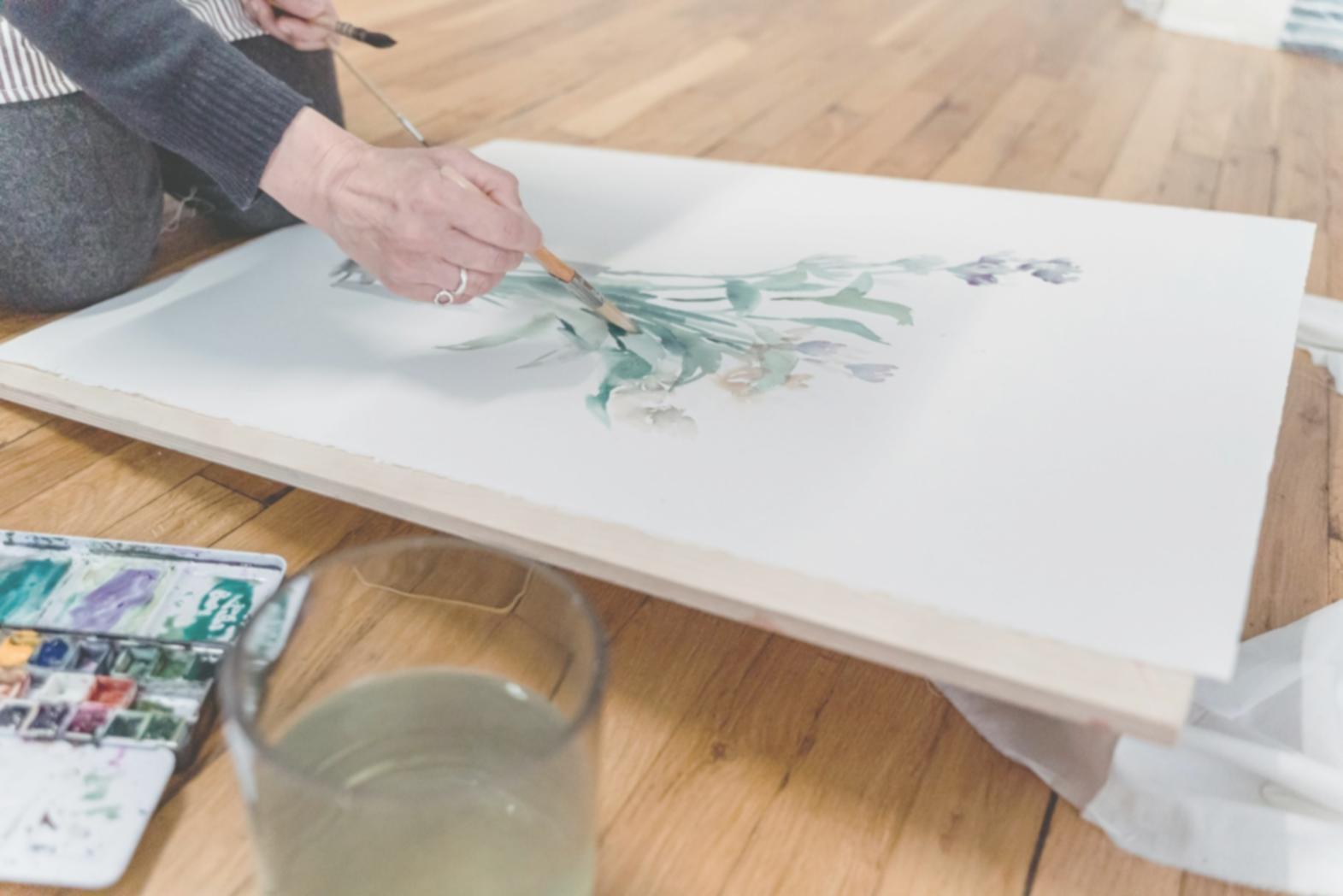 Aquarellmalerei im Atelier sihlegoplint